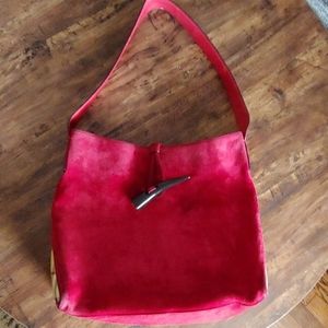 Burberry red suede purse